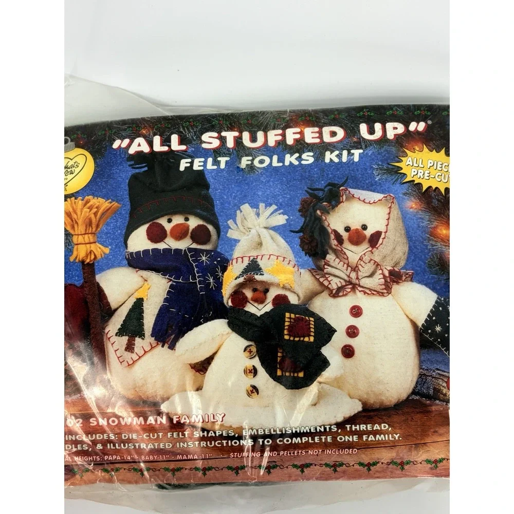 All Stuffed Up Felt Folks Kit 61102 Snowman Craft Kit Sealed by What's New